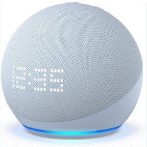 alexa echo dot 5th gen con reloj blanca